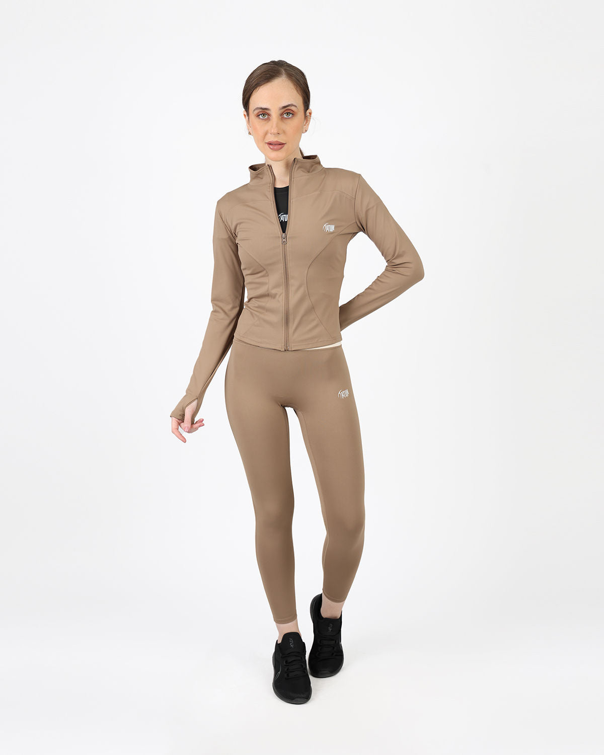 Verde Women's Zip Coffee Jacket-Atum -7980968