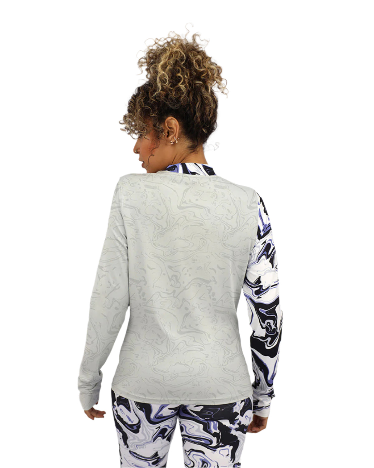 Long Sleeve Women's Gray T-Shirt-Atum -4895345