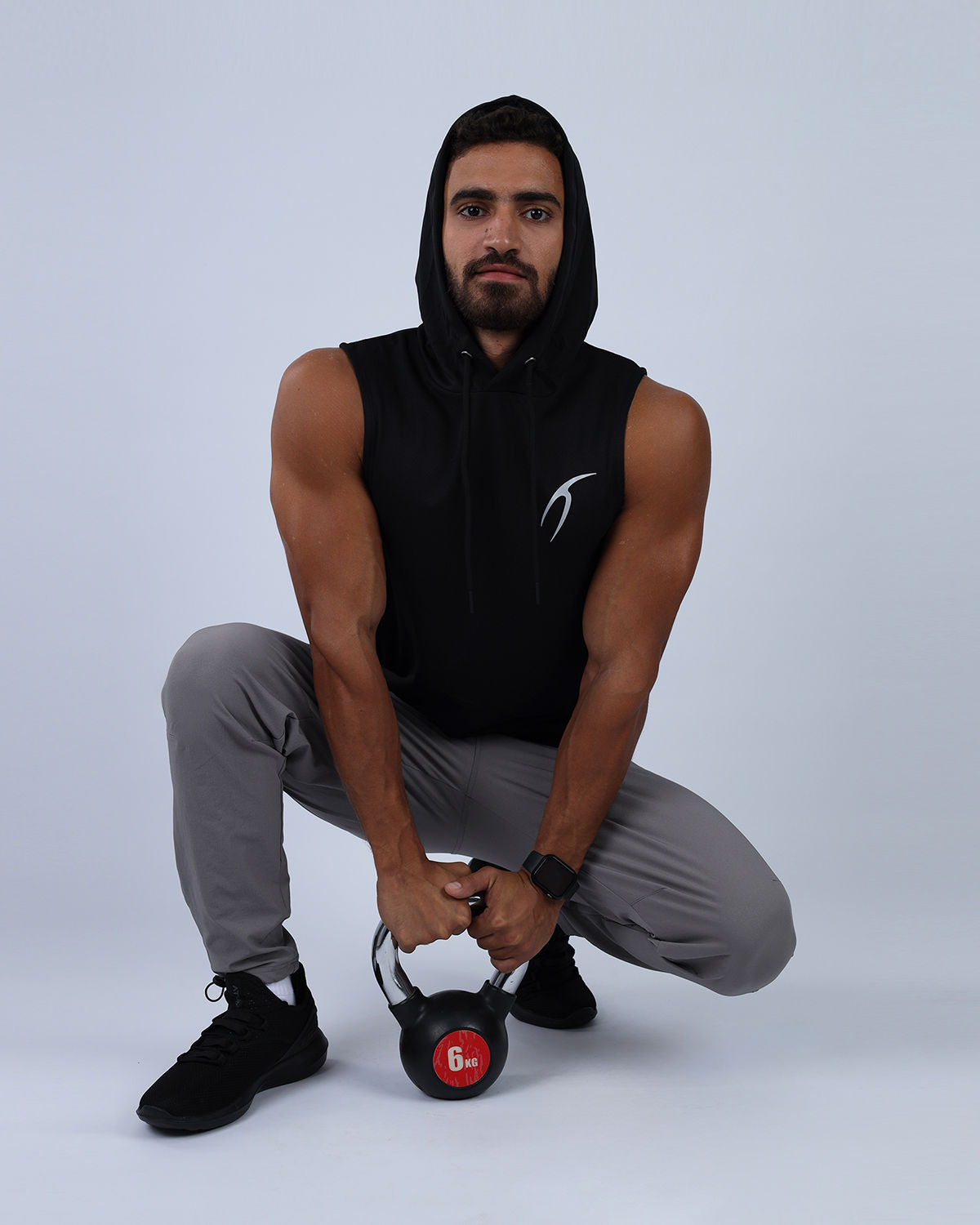 Sleeveless Breathable Black Hoodie-Atum -82941940