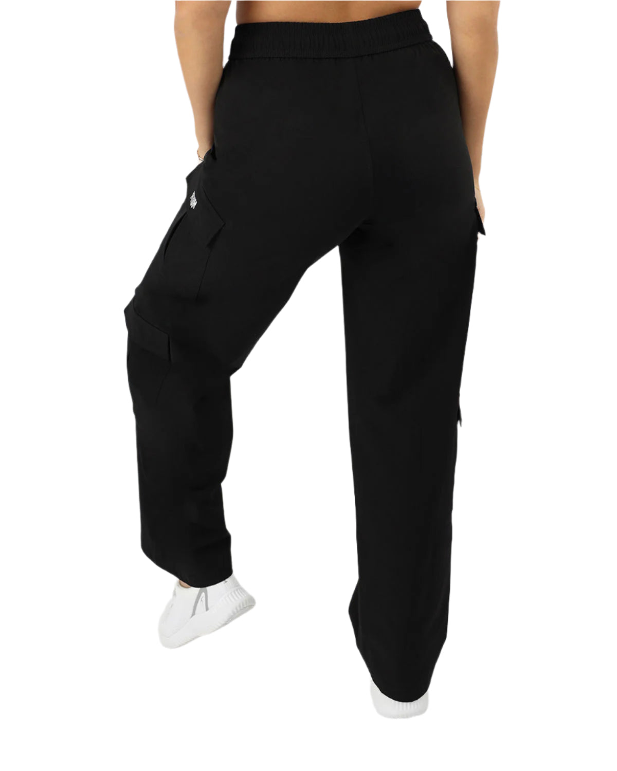 Women's Cargo Black Pants-Atum -69112220