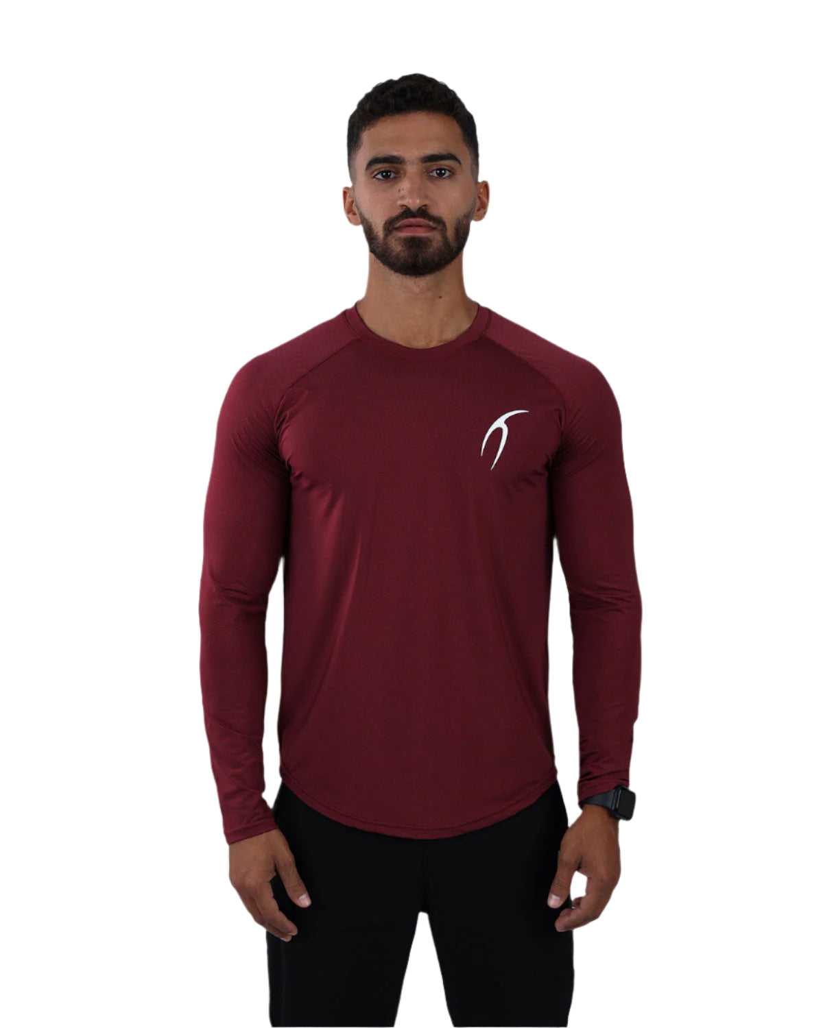 Long Sleeve Running Burgundy Tee-Atum -28334661