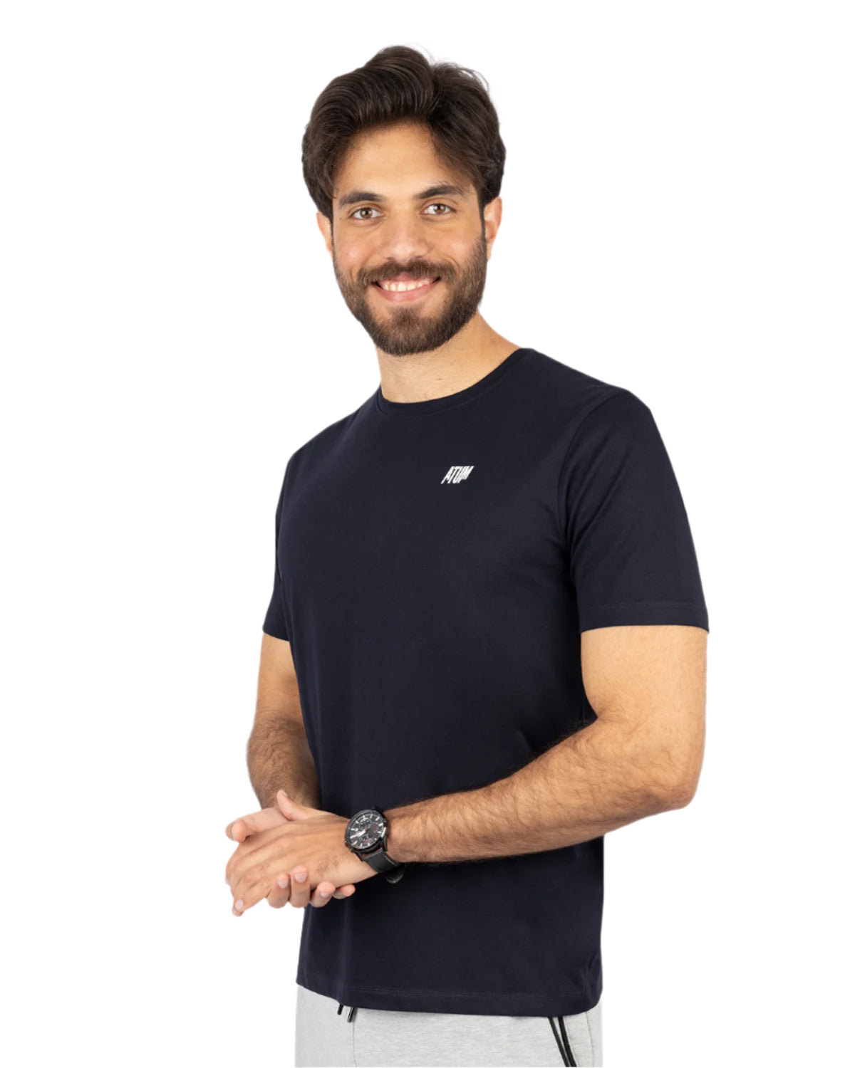 Basic Cotton Navy T-Shirt-Atum -88686585