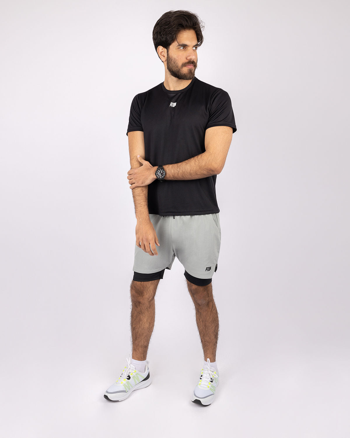 Hidden Pocket Light Gray Training Short-Atum -40991001