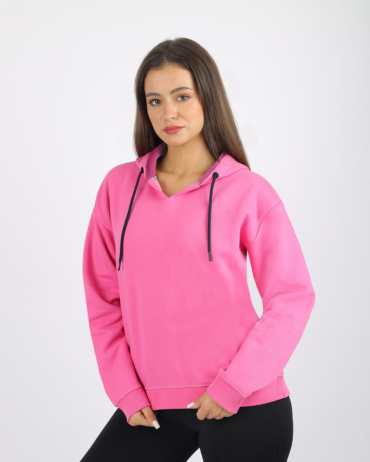 Oversized Women's Pink Hoodie-Atum -30864086