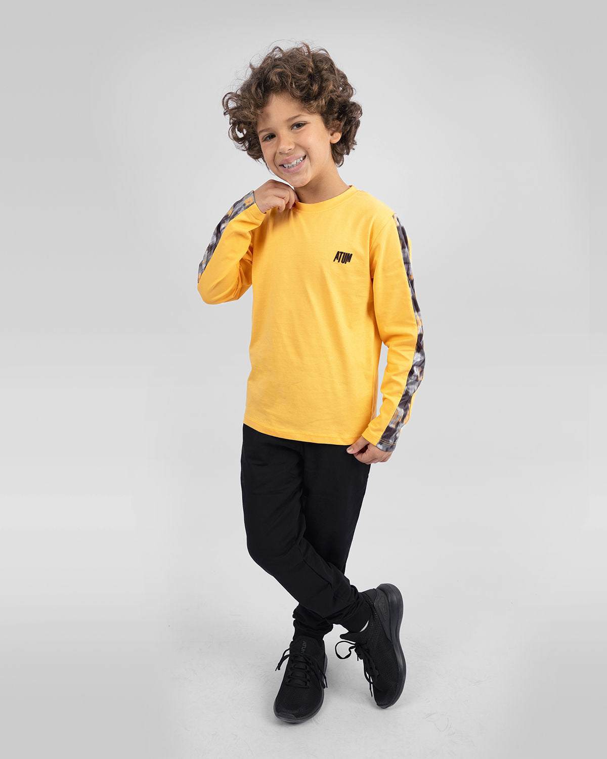Long Sleeves Boy's Gold T-Shirt-Atum -5281409