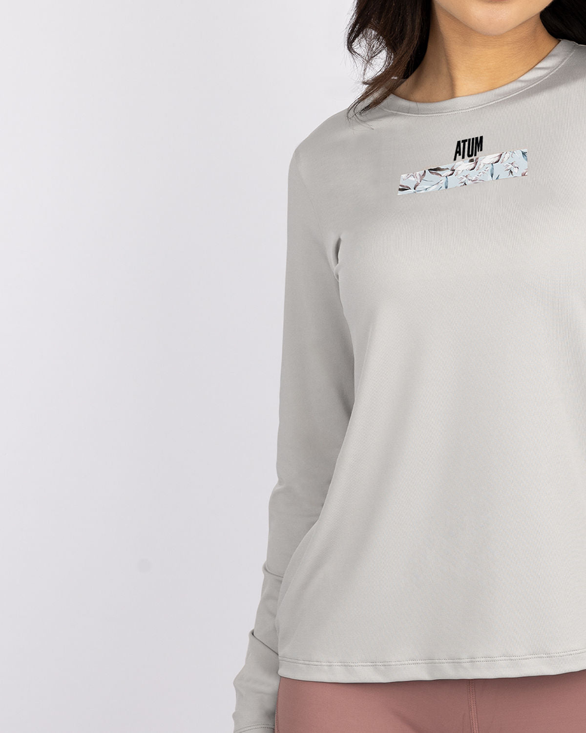 Crew Neck Women's Gray T-Shirt-Atum -5035404