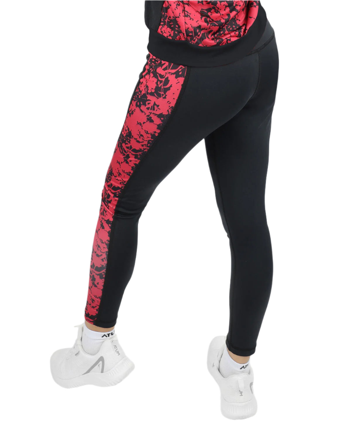 Printed Panel Black Leggings-Atum -55530387