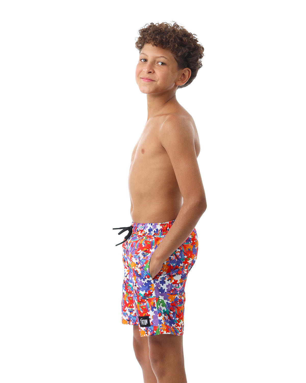 Puzzle Boy's Purple Swim Short-Atum -36194862