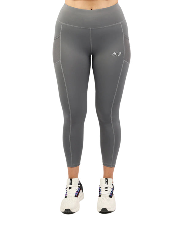 Pocket Flex Capri Gray Leggings-Atum -80625423