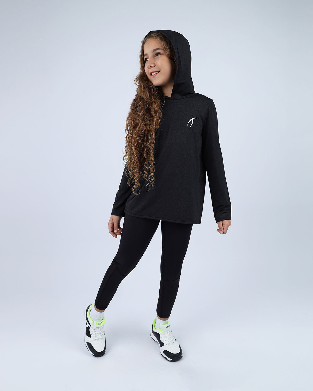 Vivid Long-Sleeve Black Hoodie-Atum -44186436