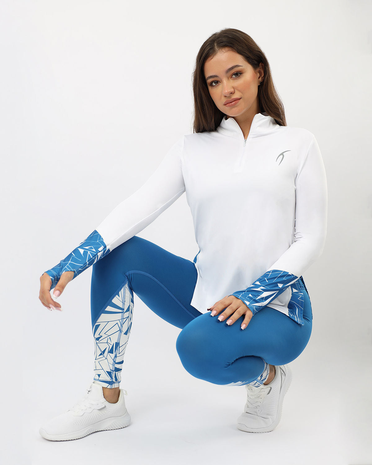 Women's Quarter Zip White Top-Atum -97330537