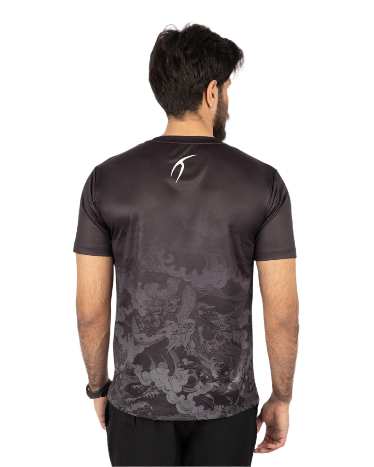 Round Printed Black T-Shirt-Atum -90077267