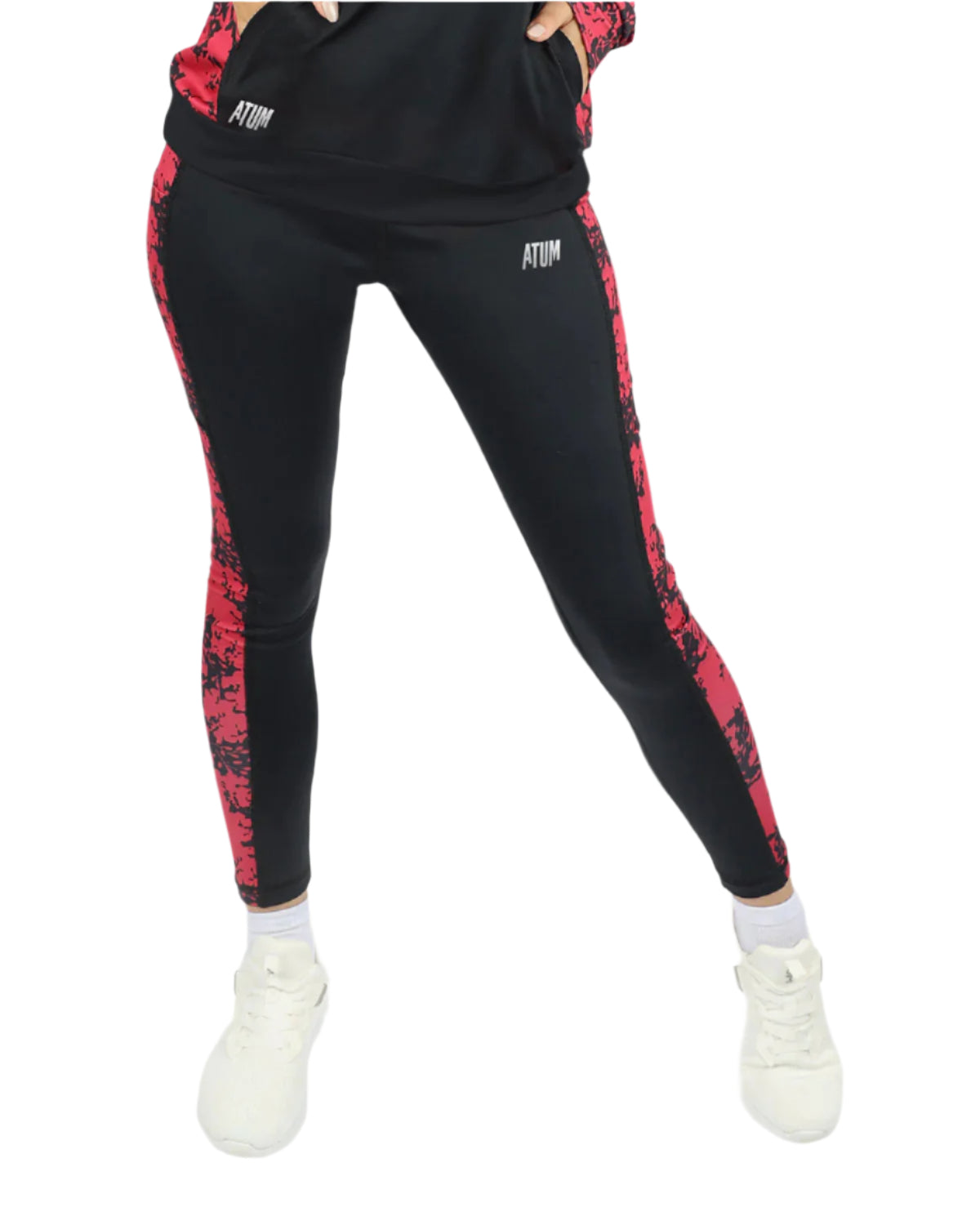 Printed Panel Black Leggings-Atum -56866953