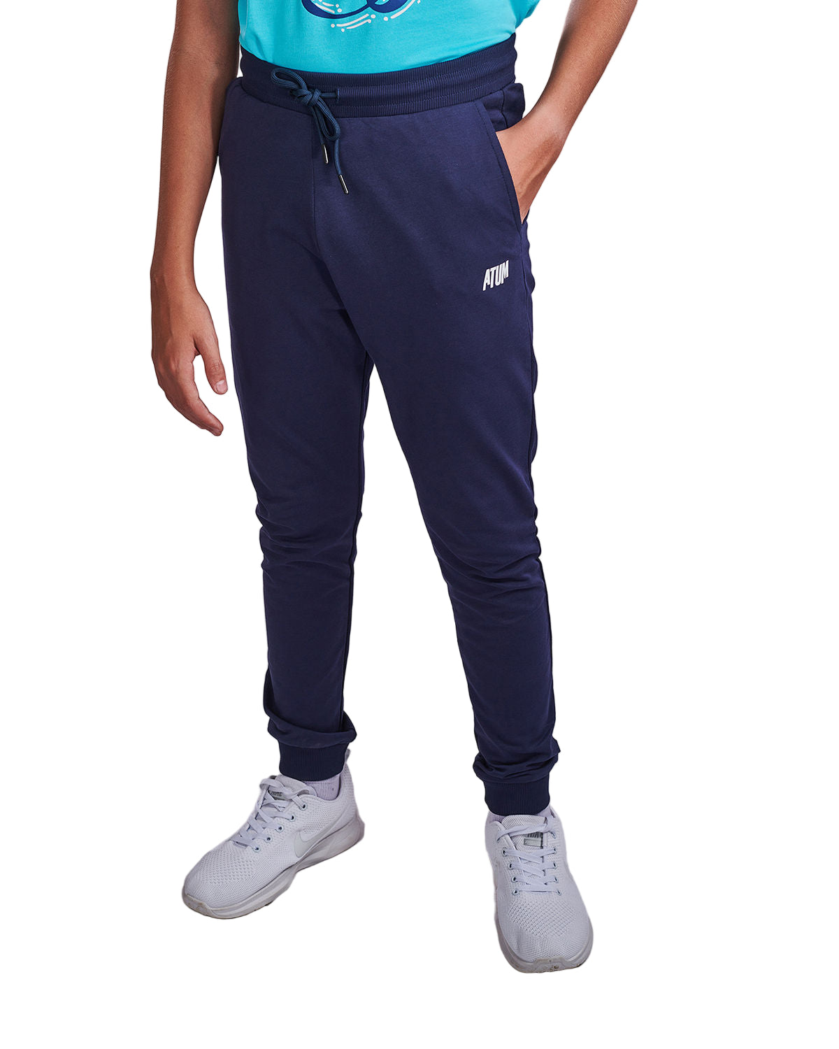 Boy's Sportive Navy Sweatpants-Atum -35357804