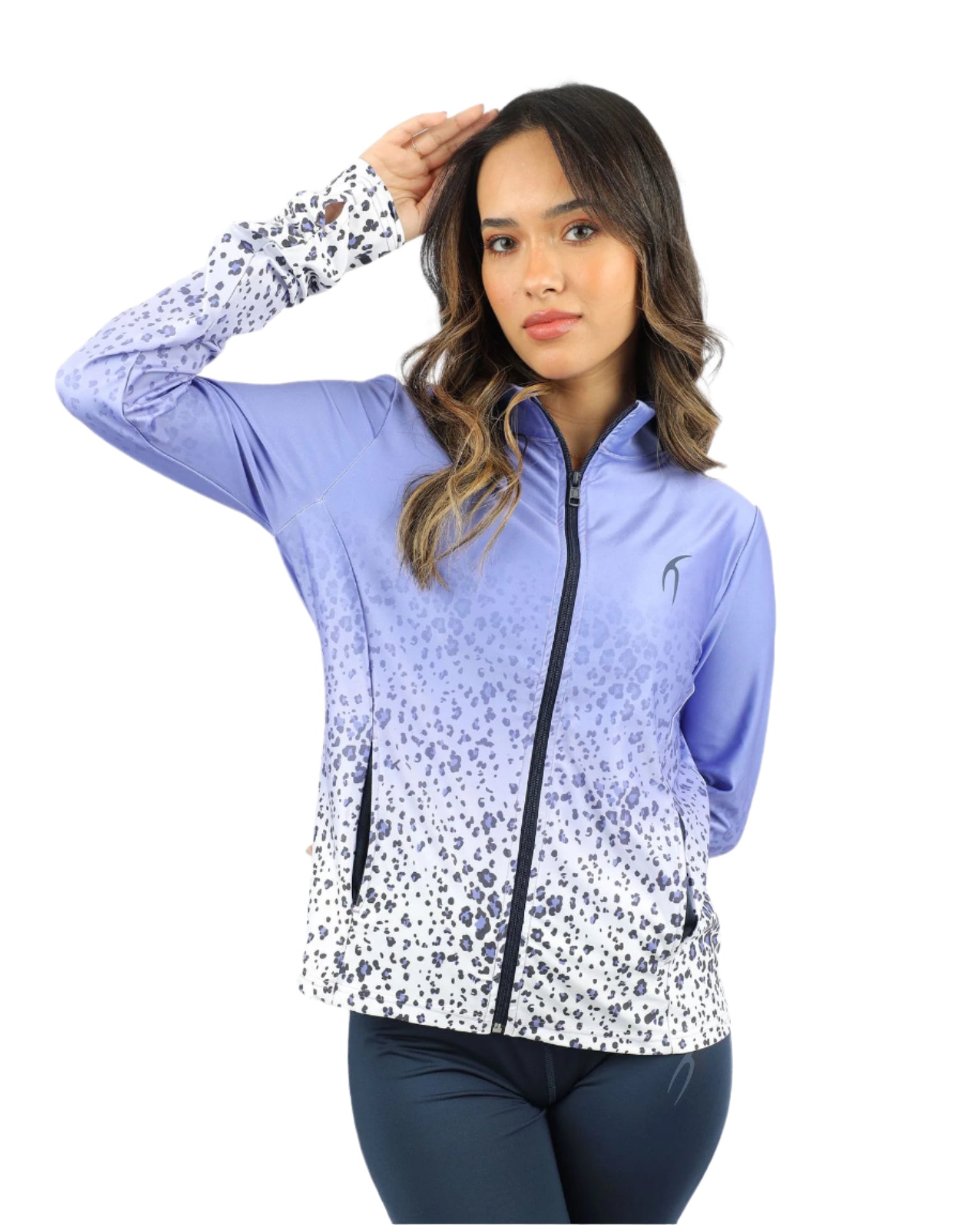 Colored Print Purple Jacket-Atum -88073198