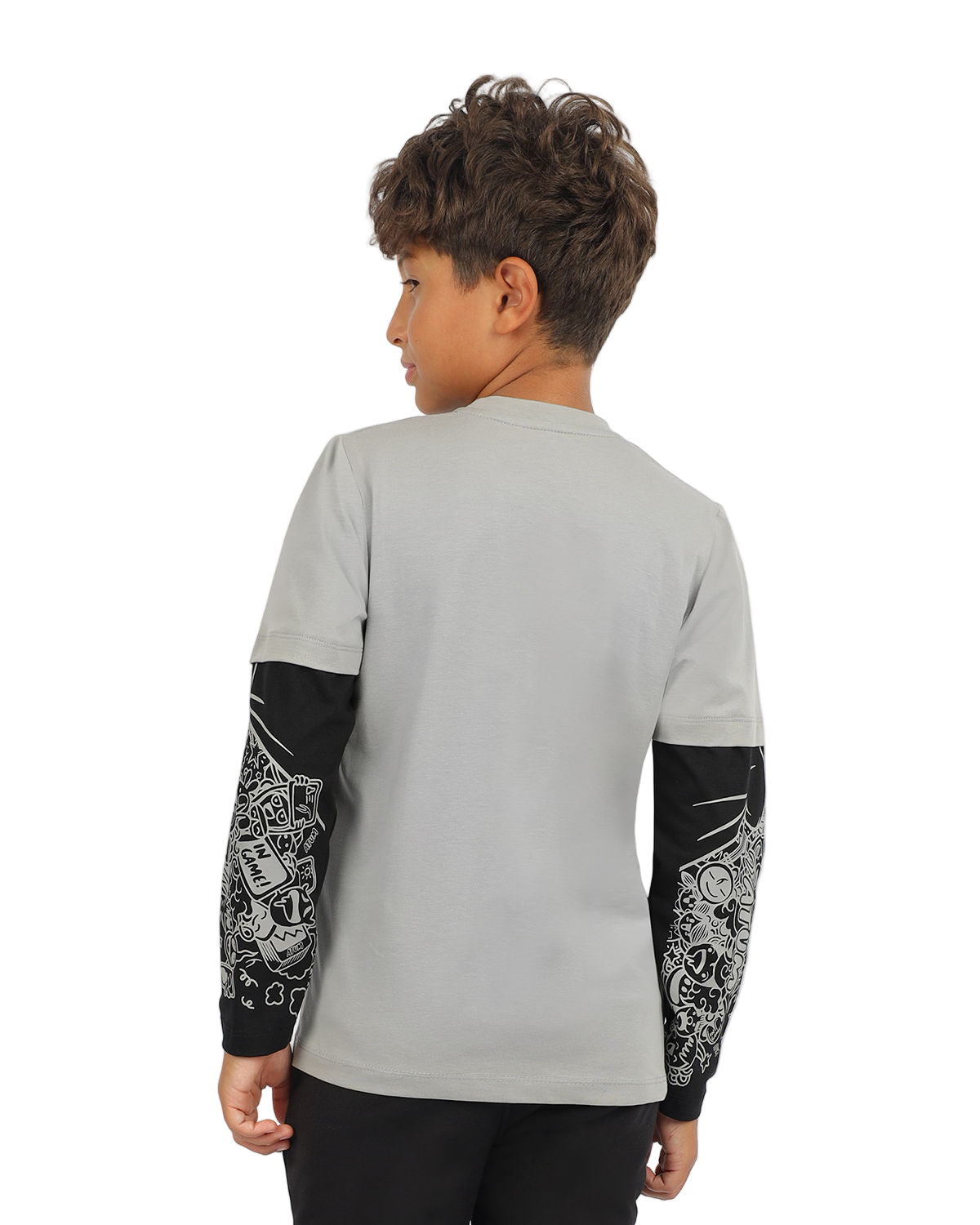 Cotton Boy's Gray T-Shirt-Atum -10891571