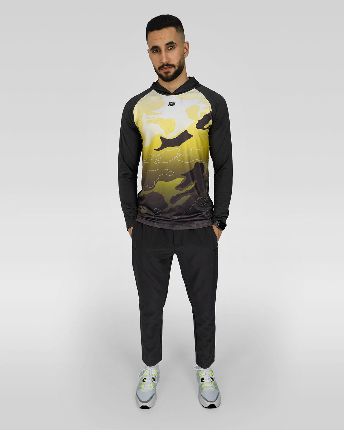 Training Long Sleeves Men's Yellow T-Shirt-Atum -38639571