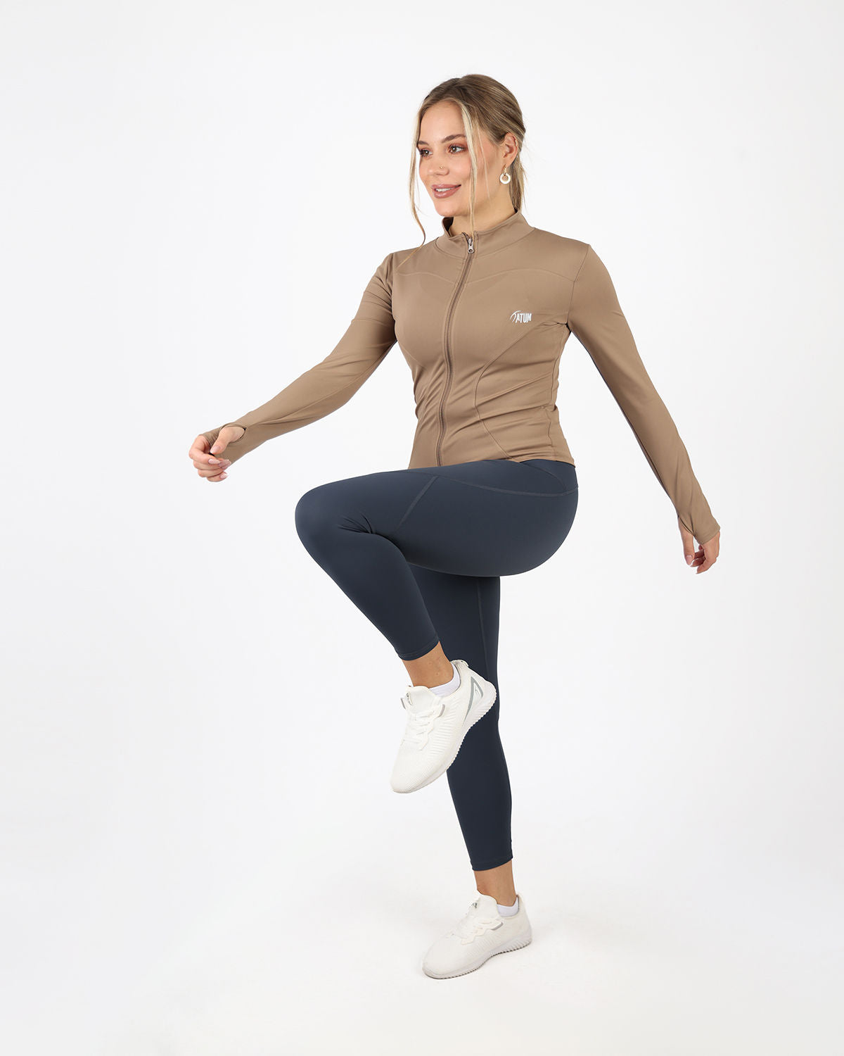 Verde Women's Zip Coffee Jacket-Atum -30462257