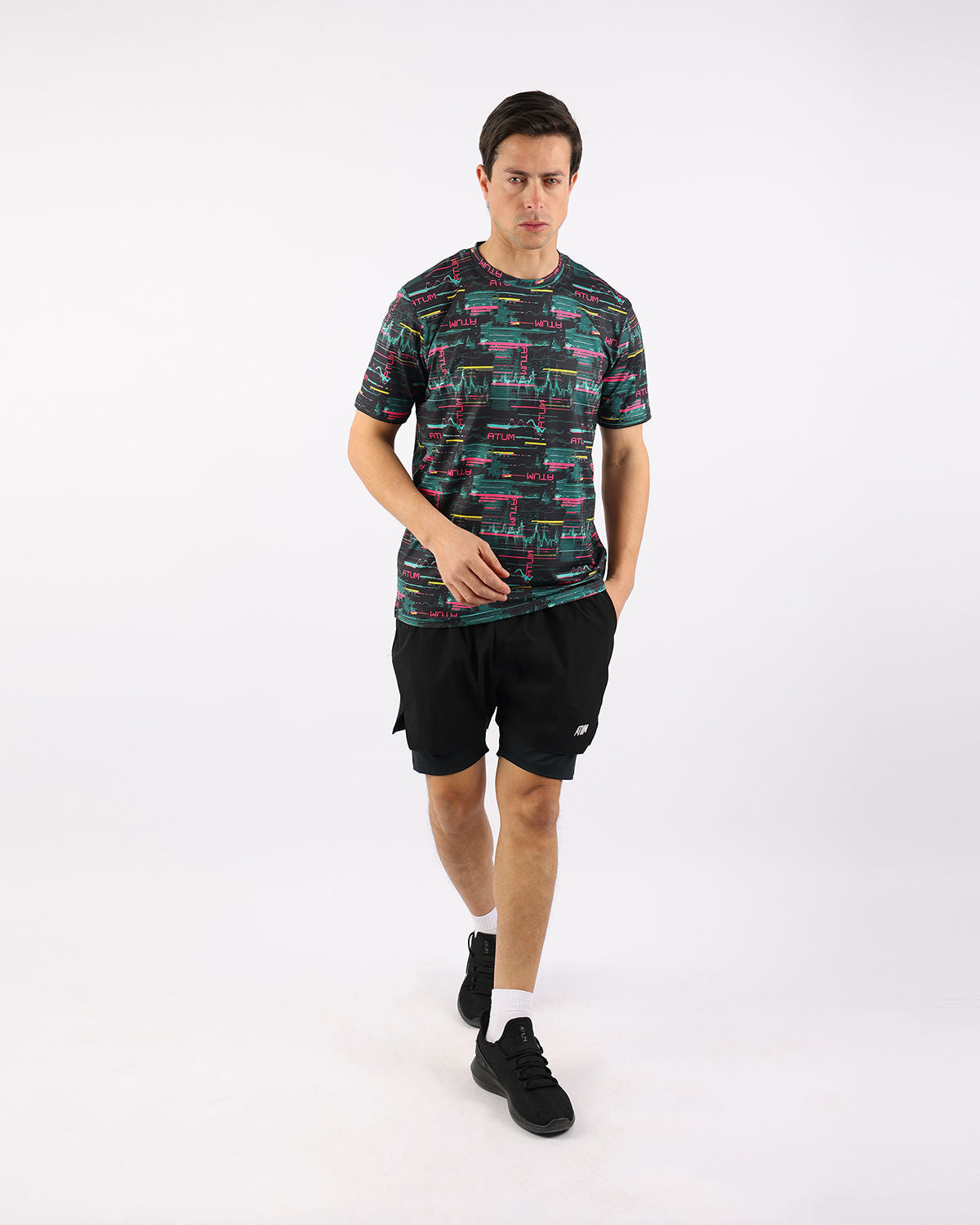Cyberwave Men's Black T-Shirt-Atum -58027433