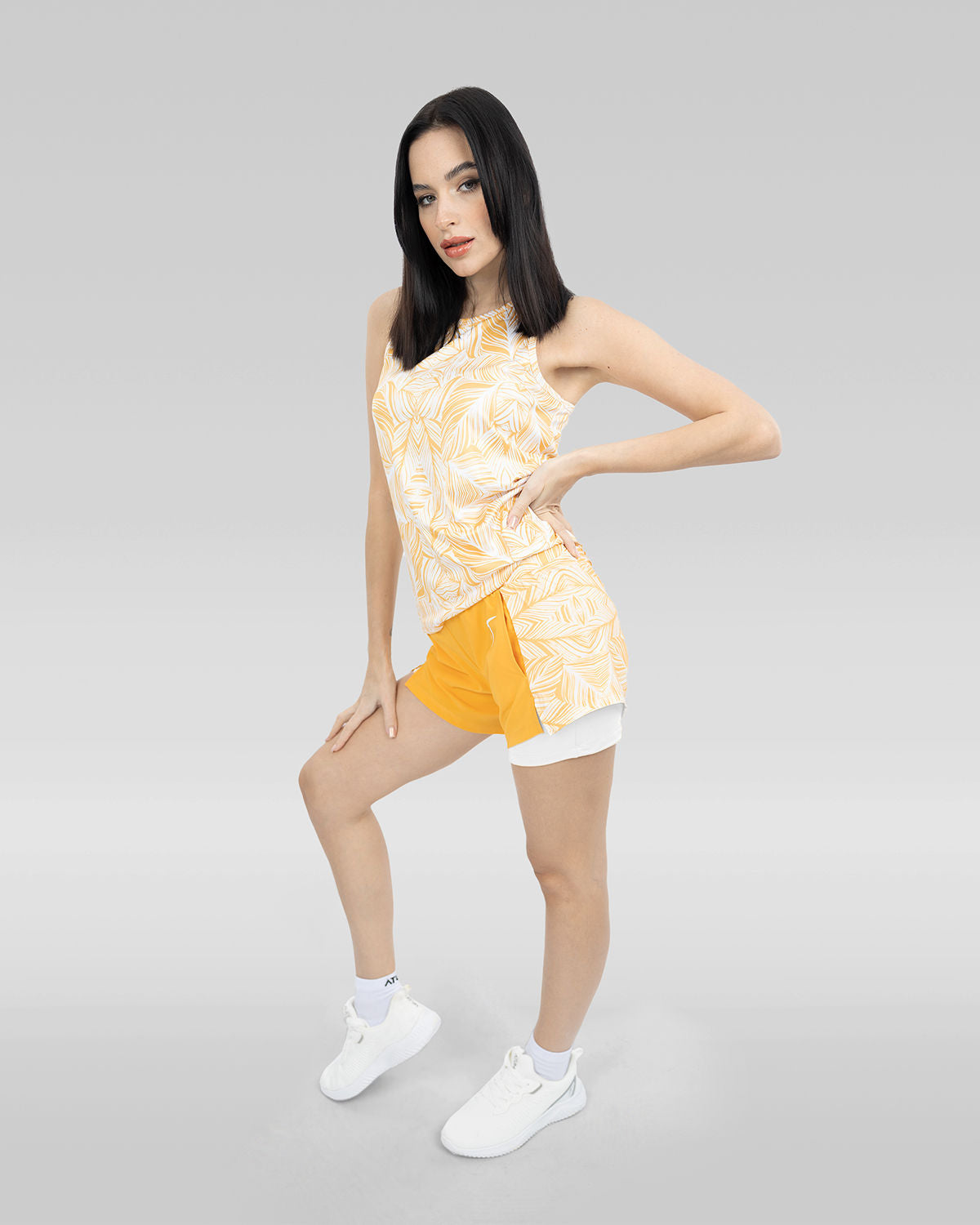 Flowery Women Layered Gold Shorts