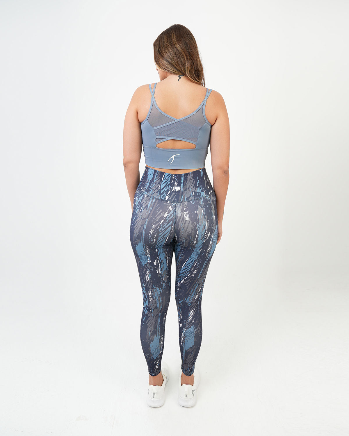 Marble Printed Navy Leggings-Atum -74651575
