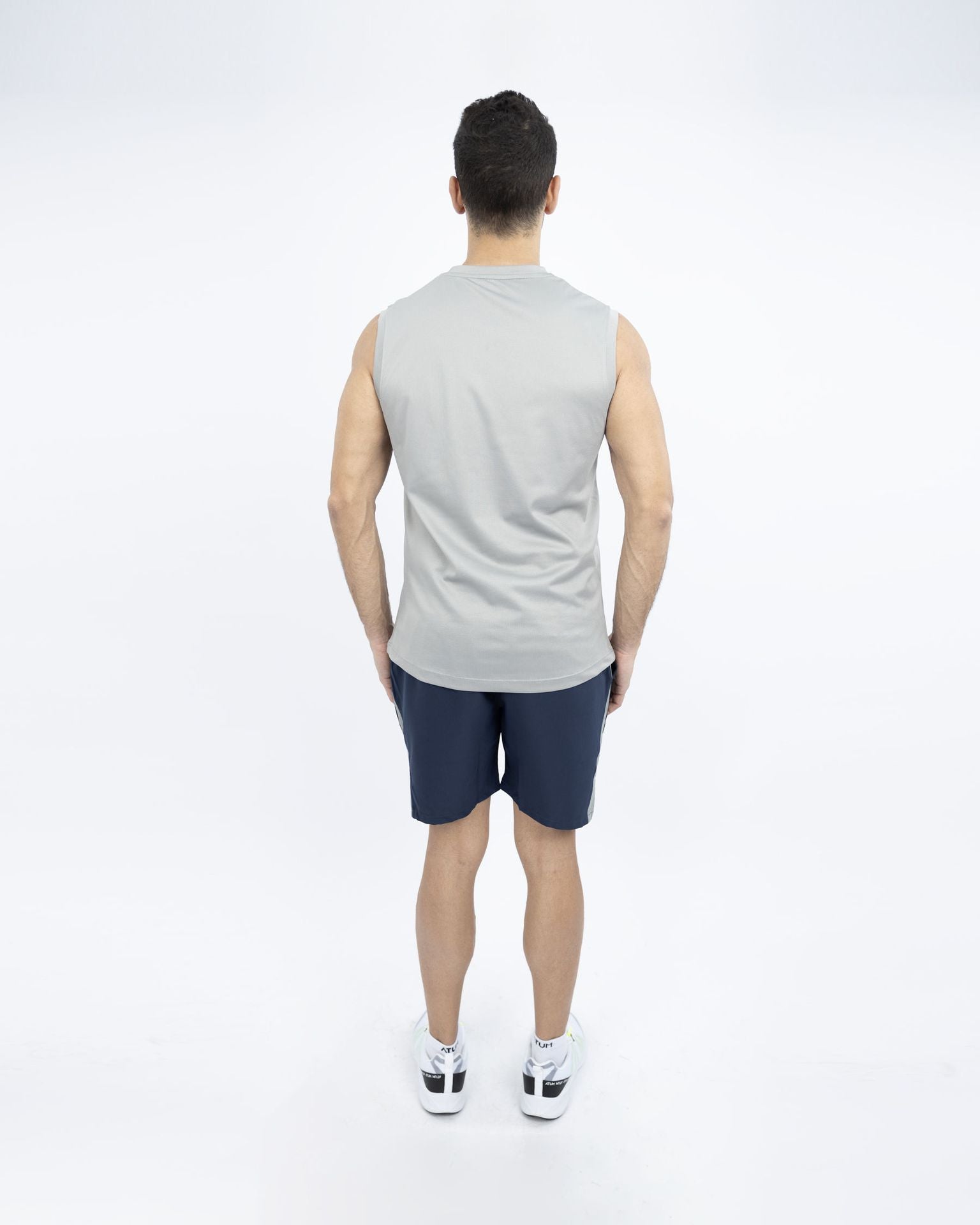 Men's Printed Gray Tank Top-Atum -19484270
