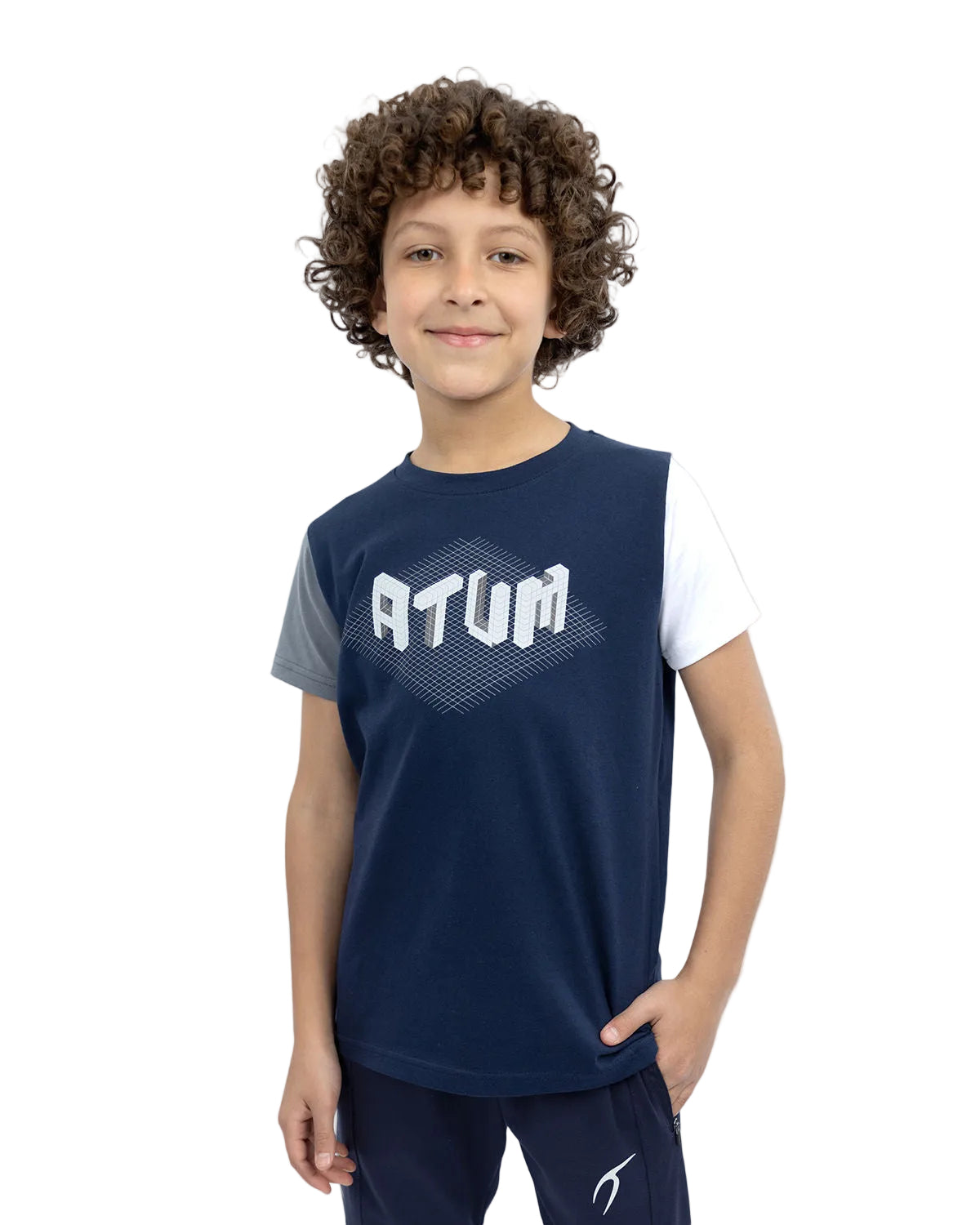Graphic Logo Boy's Navy T-Shirt