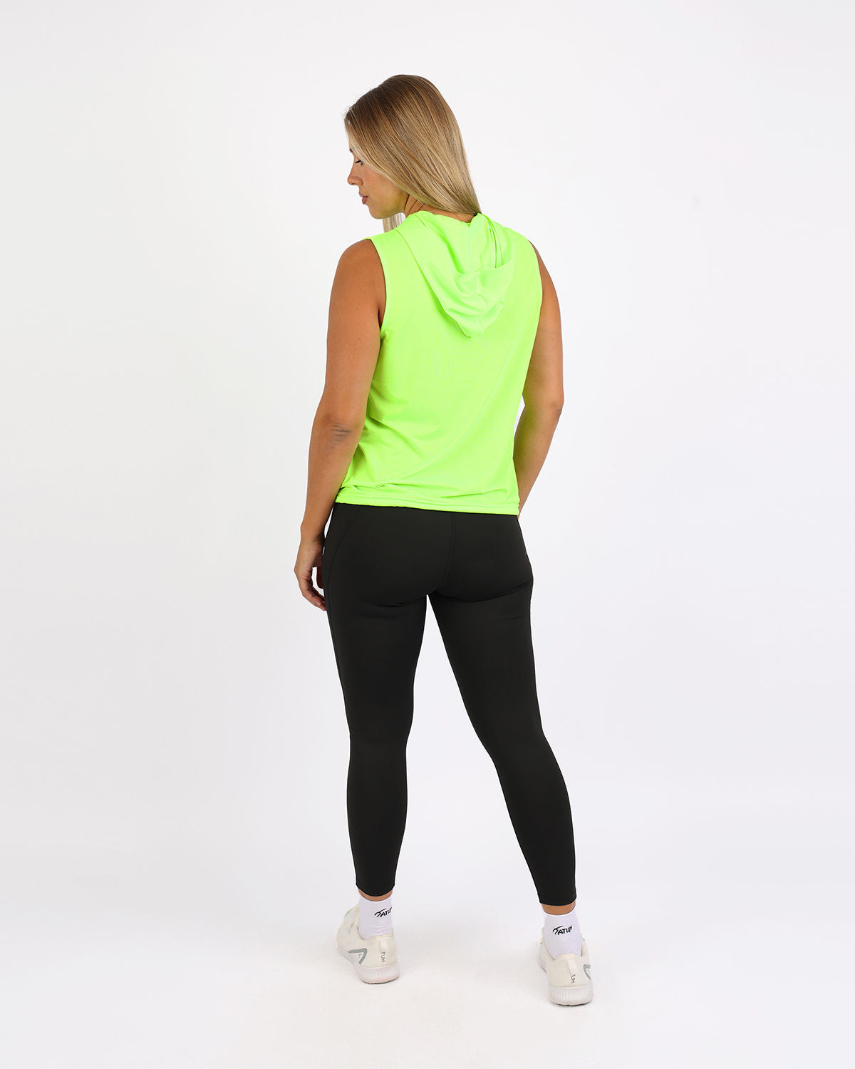 Sleeveless Breathable Lime Green Women's Hoodie-Atum -3990465