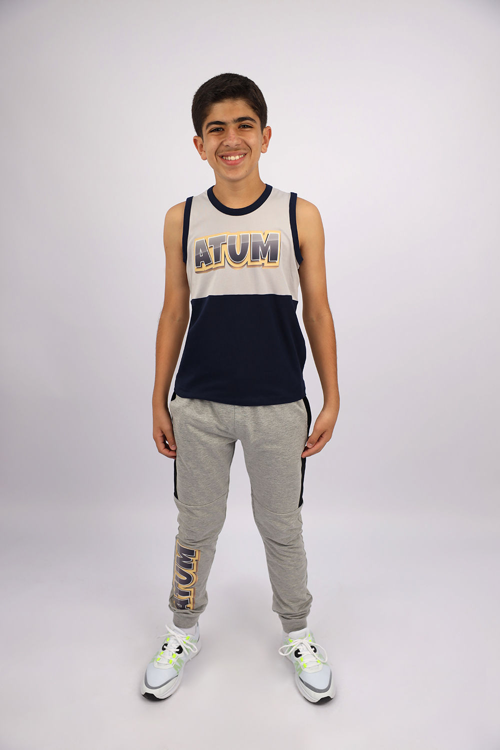 Graphic Logo Boy's Navy Tank Top-Atum -67928433