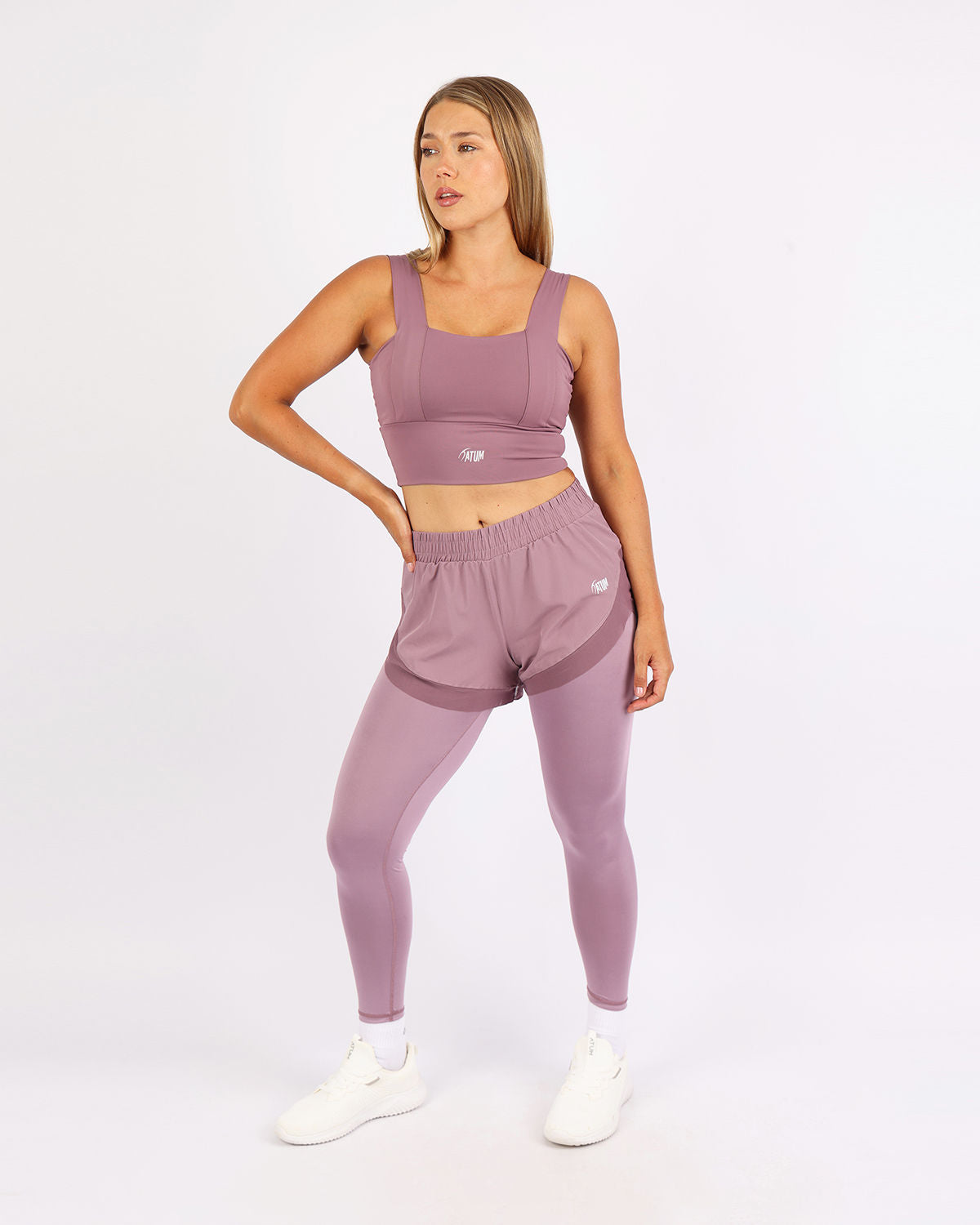 Pocket Wave Skort Purple Leggings-Atum -6179160