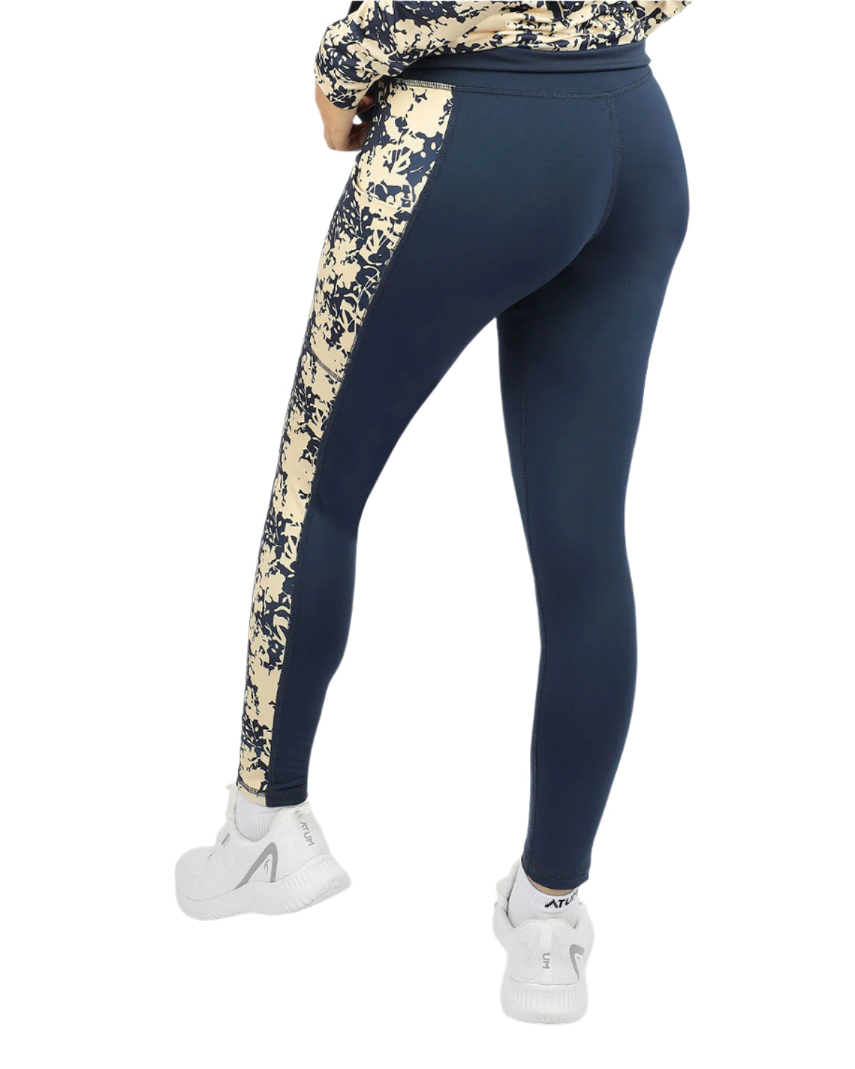 Printed Panel Navy Leggings-Atum -98649253