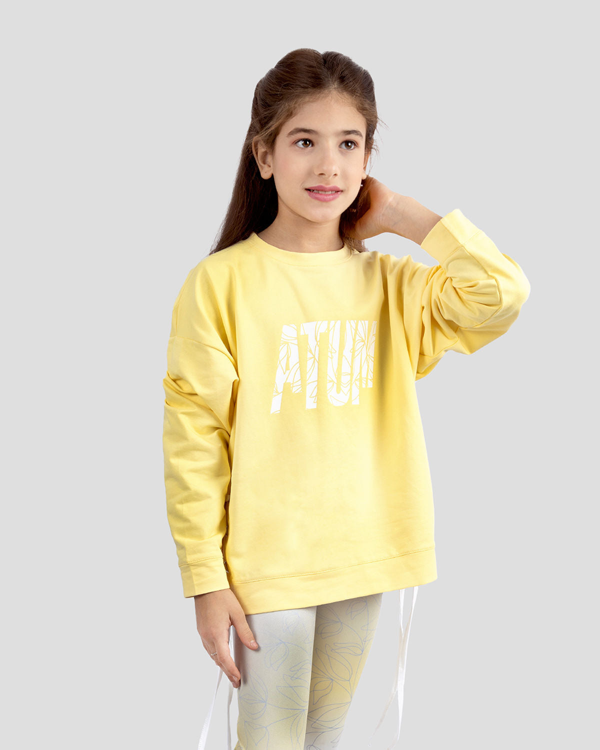 Girls Cropped Yellow Sweatshirt-Atum -26176739