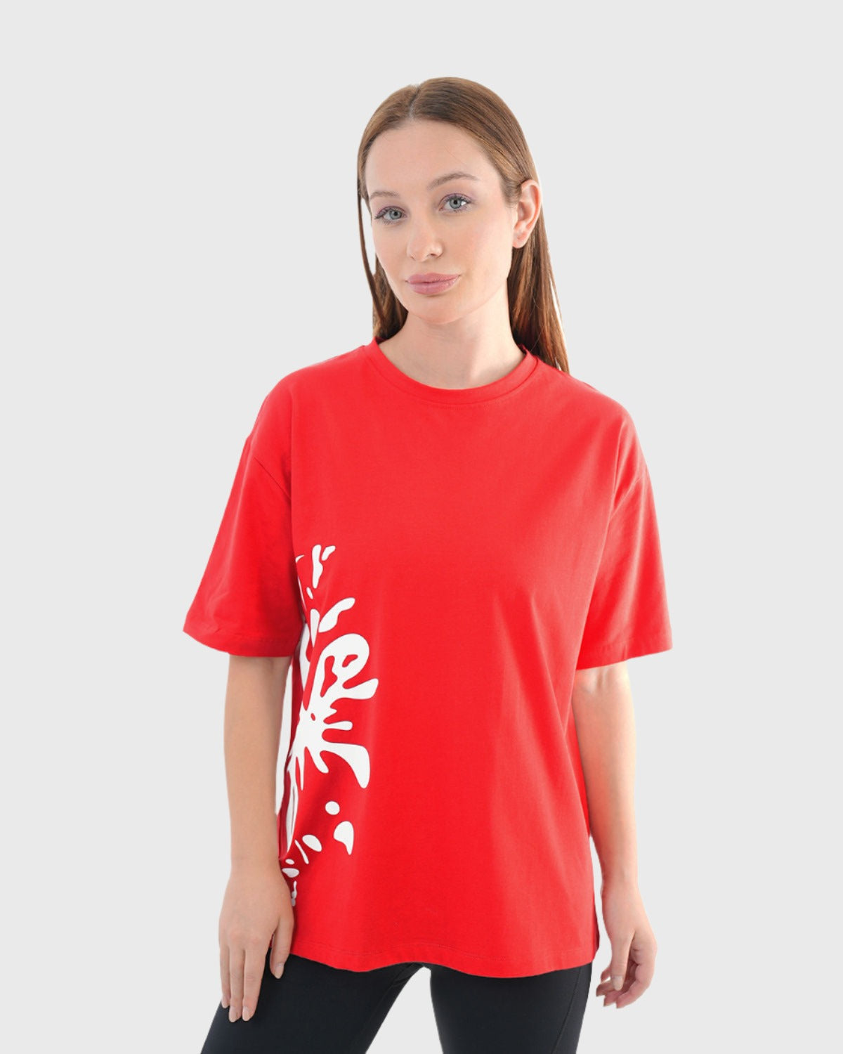 Oversized Splash Red T-Shirt-Atum -46413845