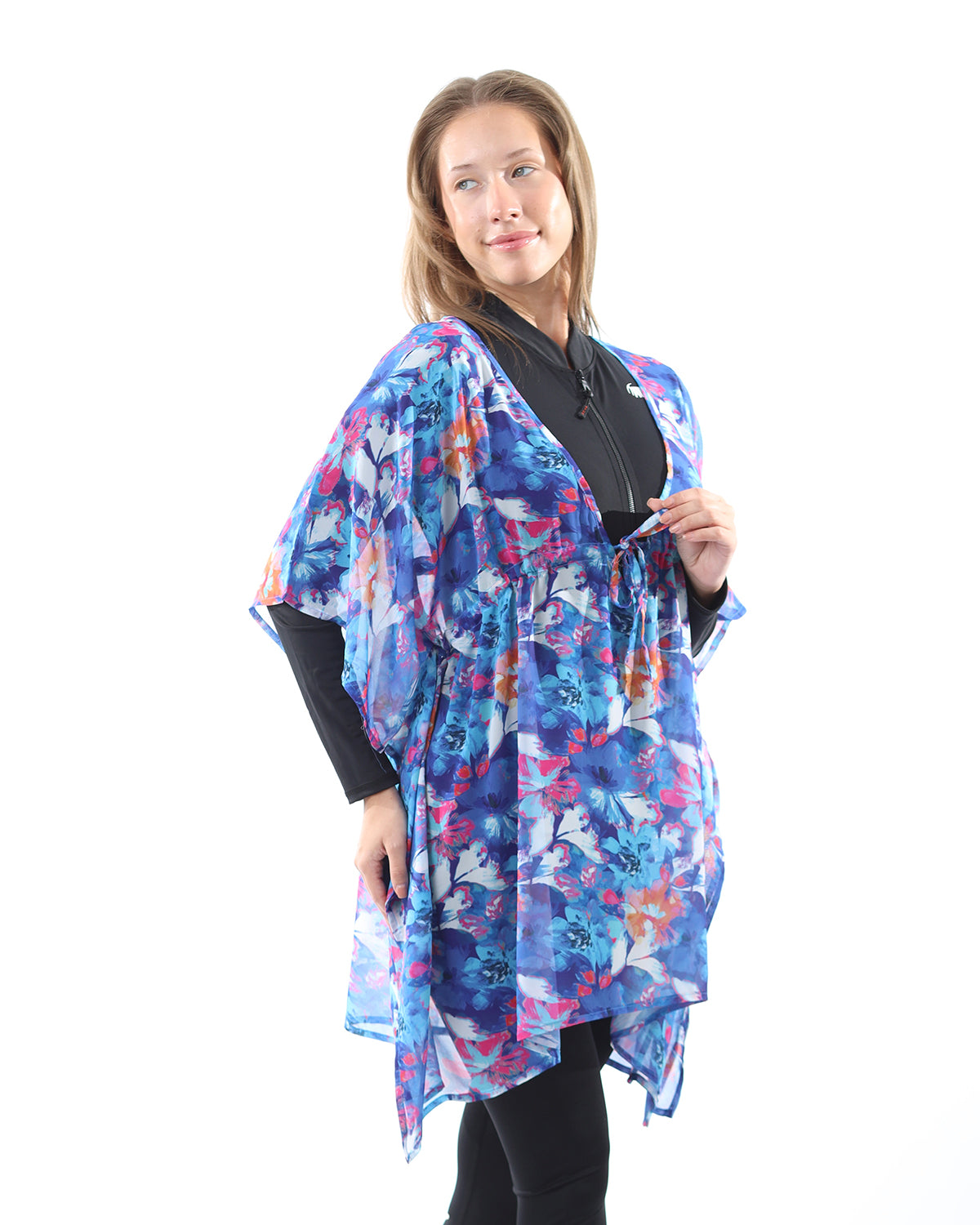 Floral Splash Blue Cover-Up-Atum -34535951