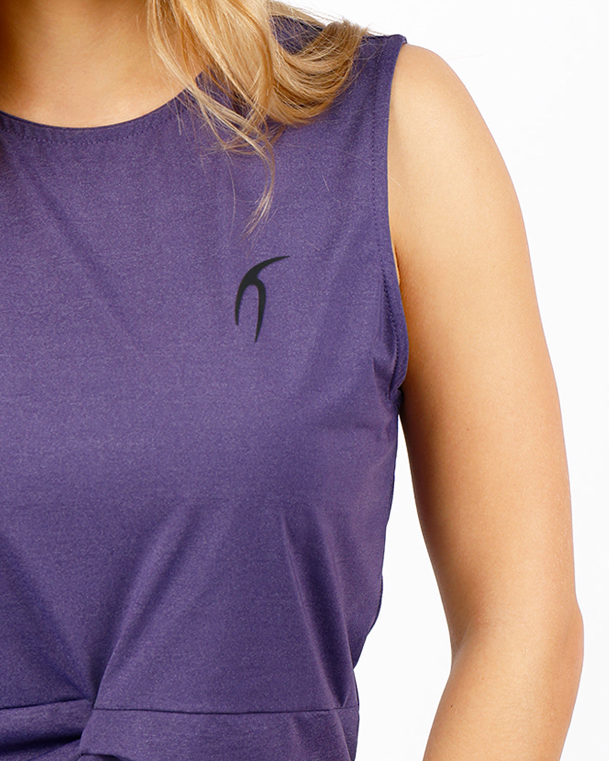 YOGA Twist Cropped Purple Tank Top-Atum -21855356