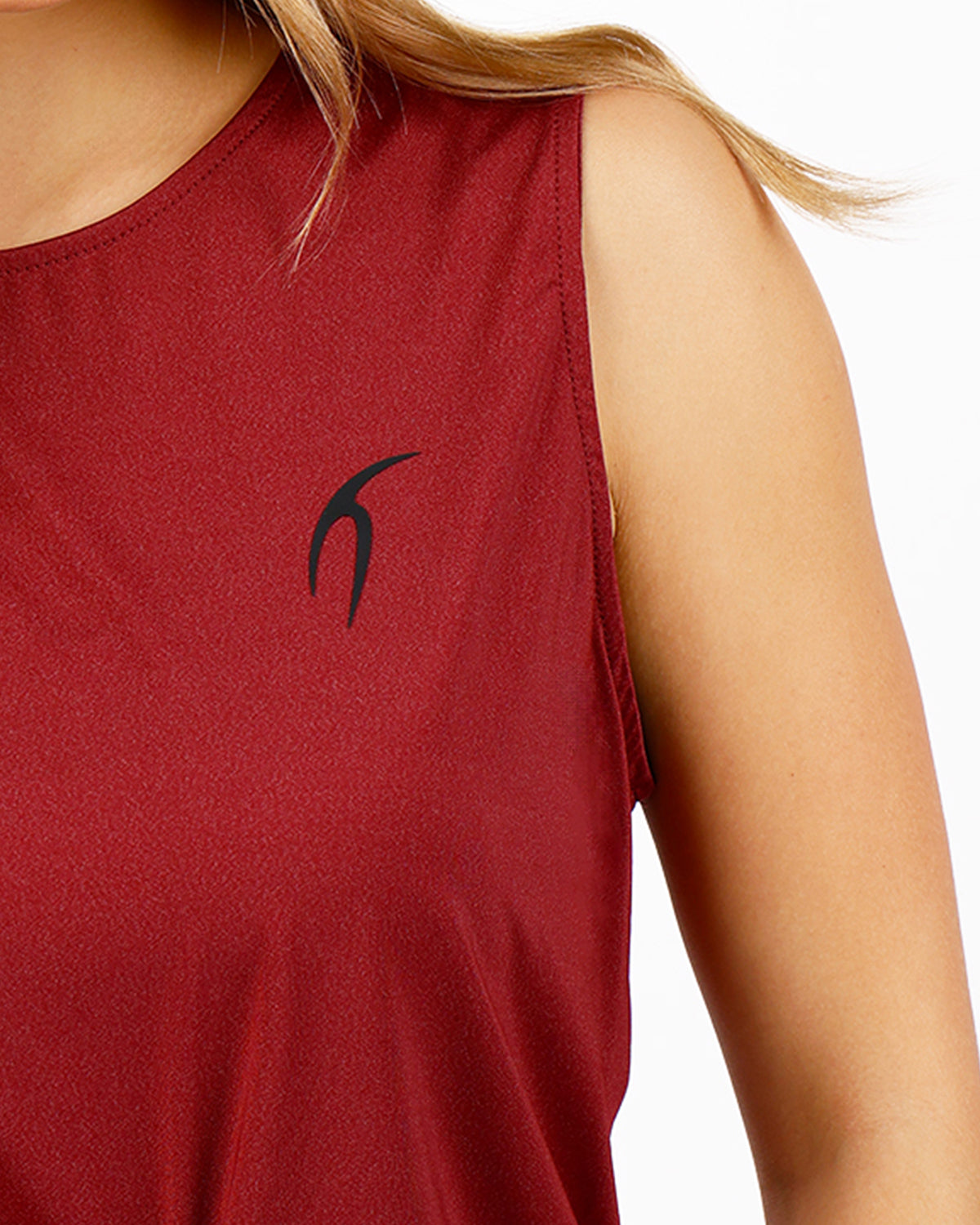 YOGA Twist Cropped Burgundy Tank Top