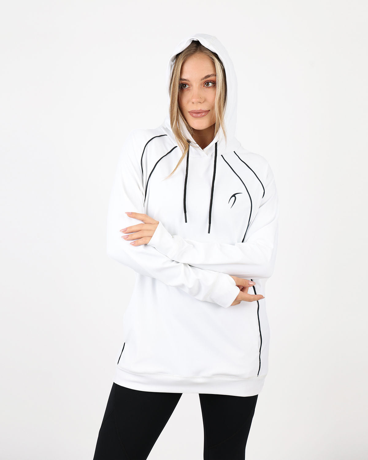 Long-Sleeve Training White Hoodie-Atum -30196940