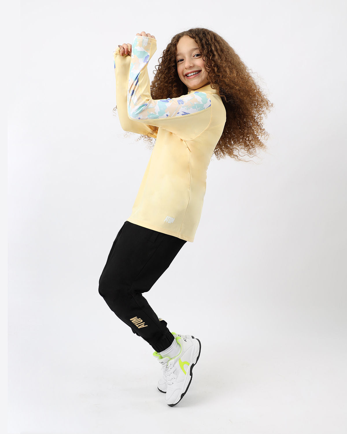 Long Sleeves Girl's Yellow Top-Atum -79257079