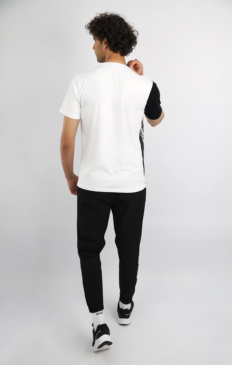 Futuristic Crew-Neck White T-Shirt-Atum -35560713