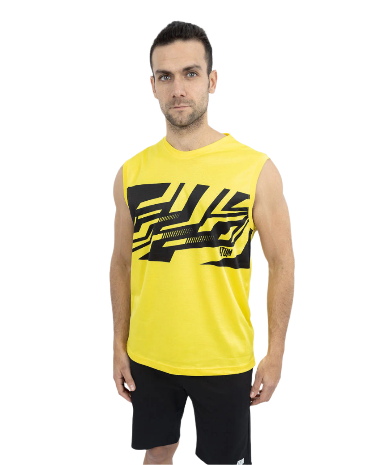 Men's Printed Yellow Tank Top-Atum -58072997