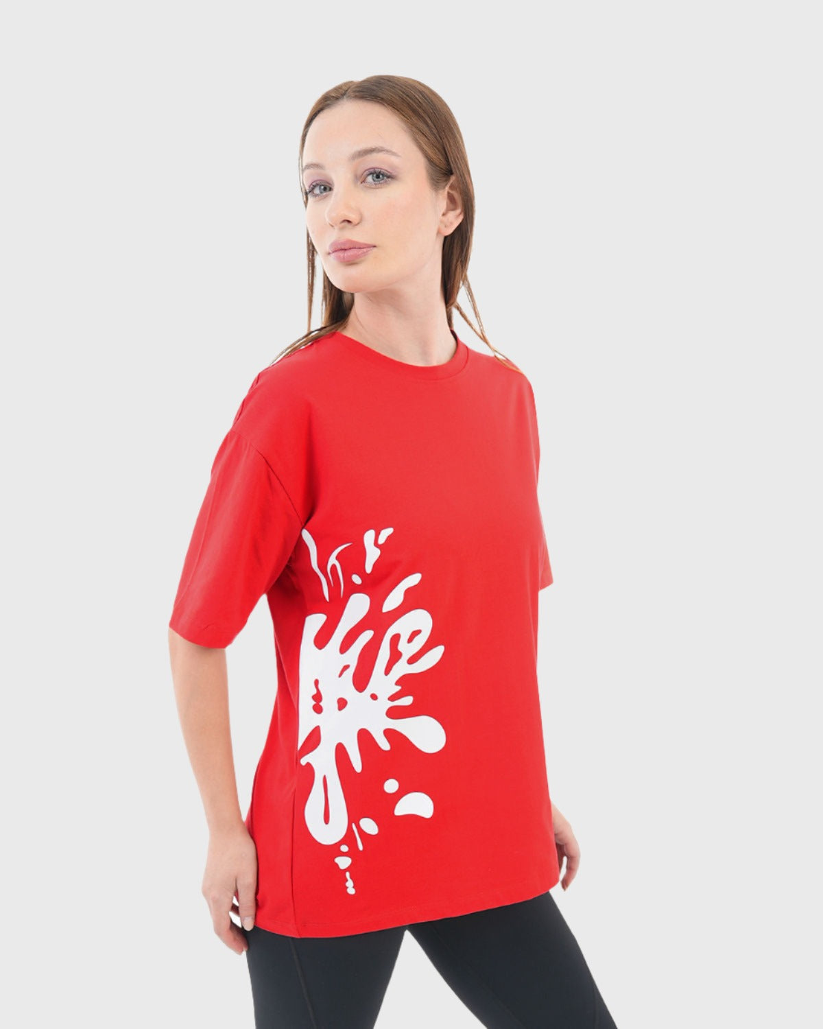 Oversized Splash Red T-Shirt-Atum -32070122