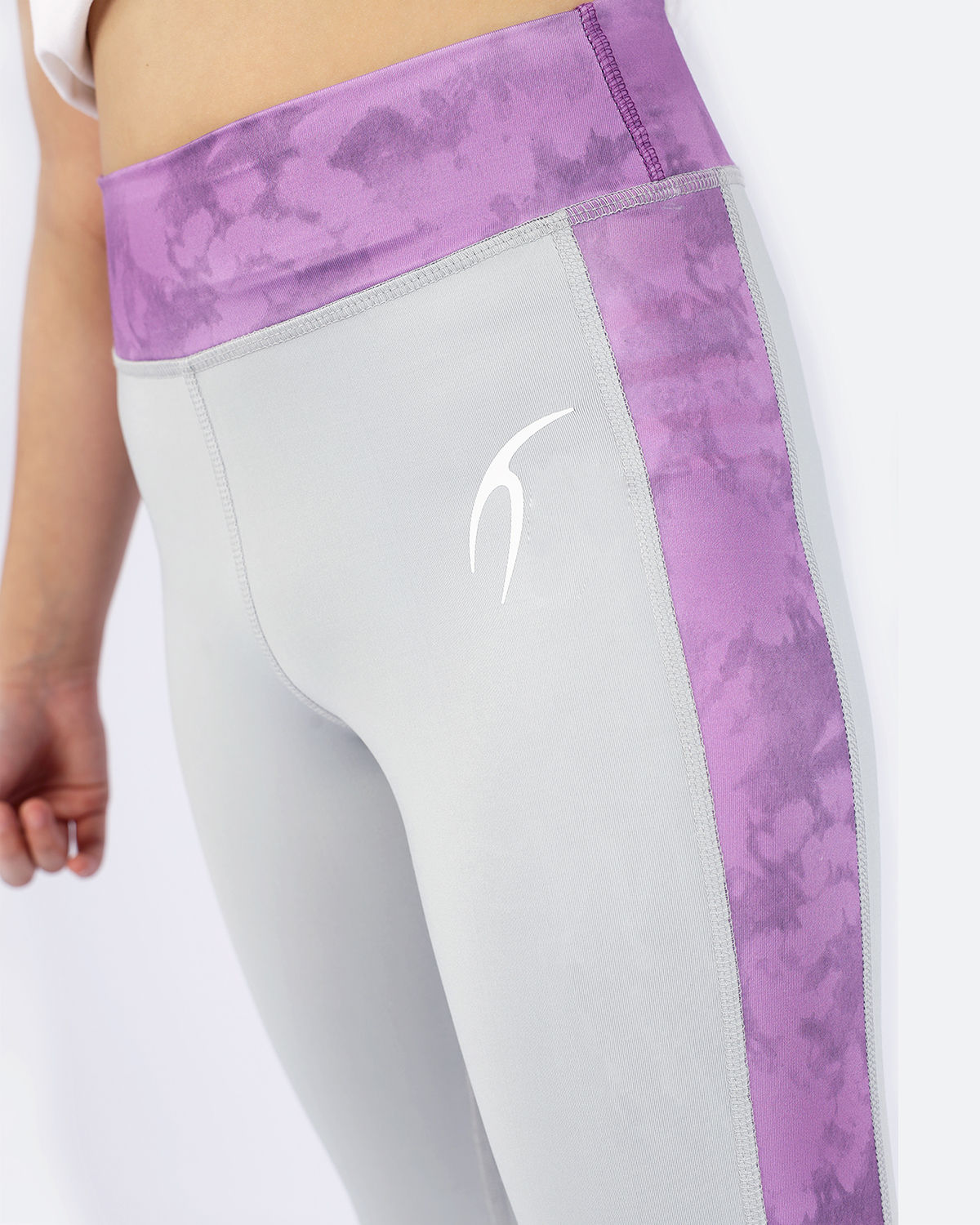 Girl's Marble Gray Leggings-Atum -88567911