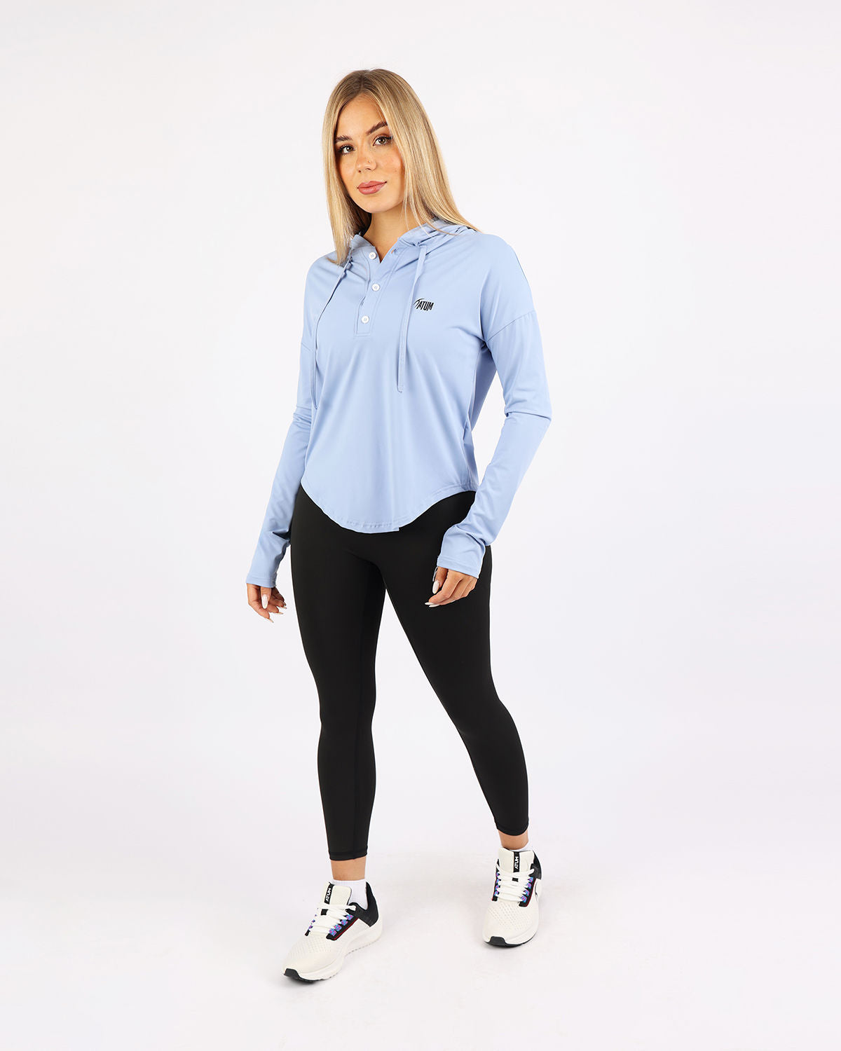Long Slevess Women's Blue Hoodie-Atum -69371431