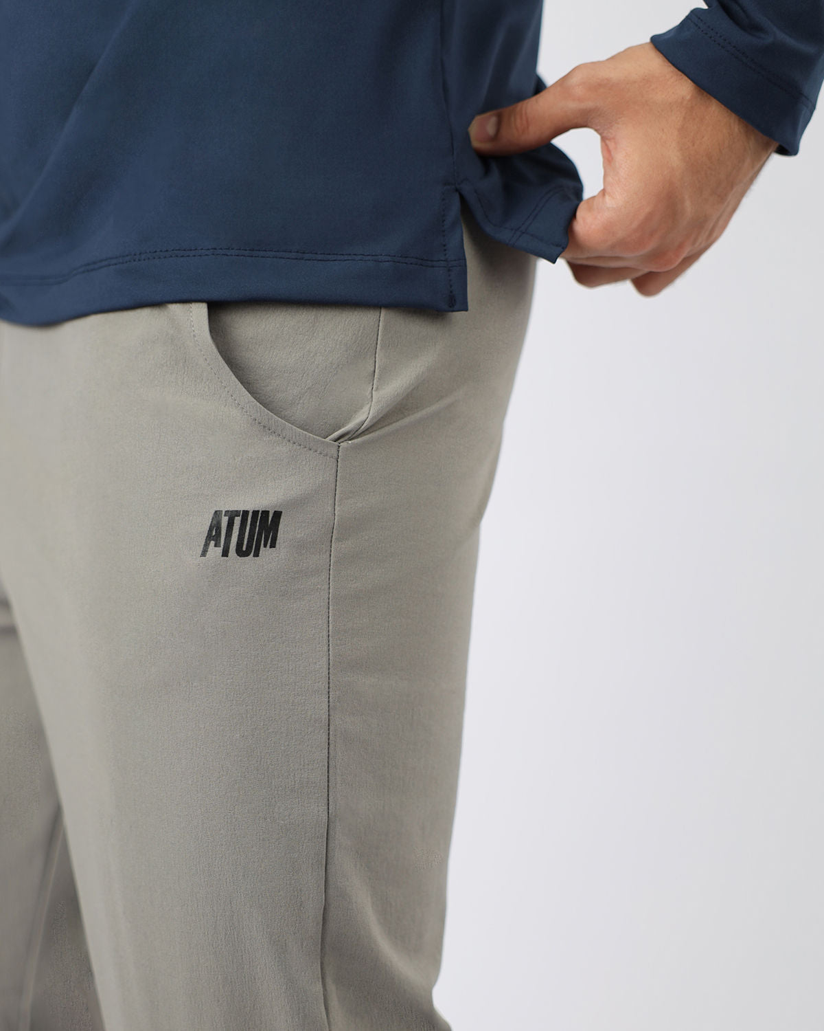 Slim Fit Gray Jogger Pants-Atum -37417907