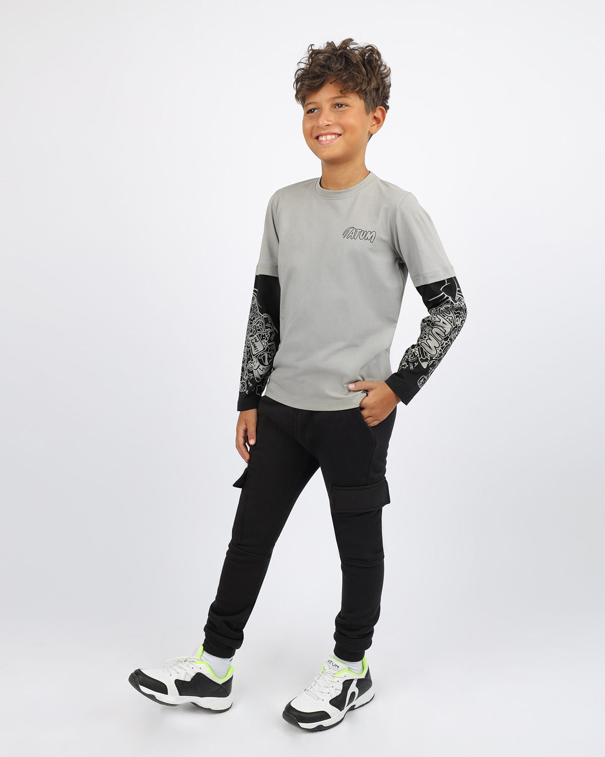 Cotton Boy's Gray T-Shirt-Atum -46126863