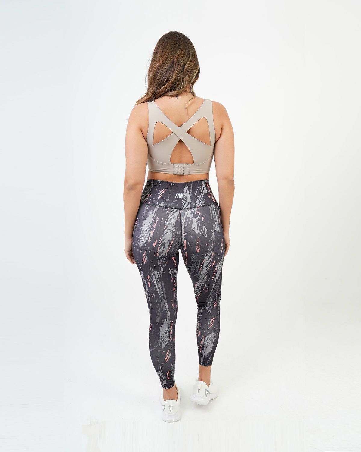 Marble Printed Gray Leggings-Atum -43839474