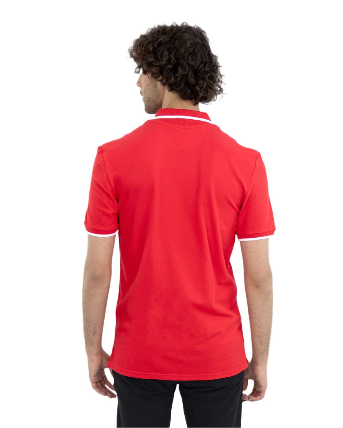 Men's Red Polo Shirt-Atum -85354681