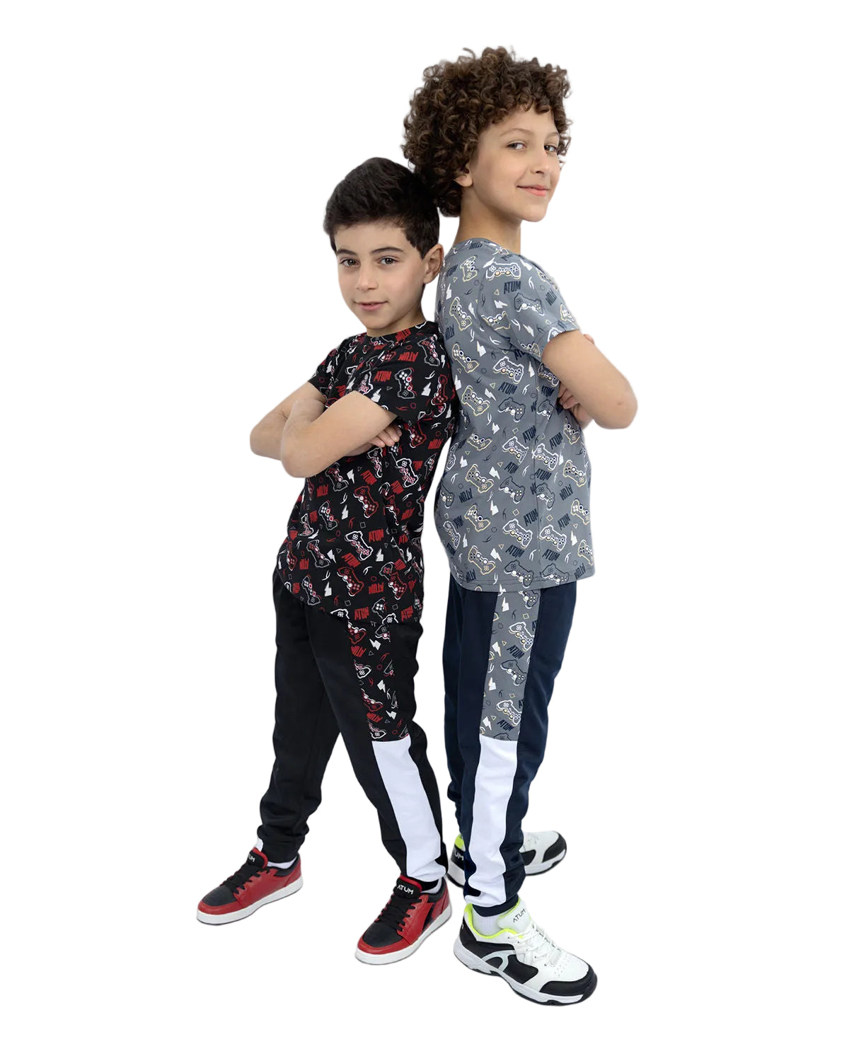 Boy's Graphic Navy Sweatpants-Atum -25688896