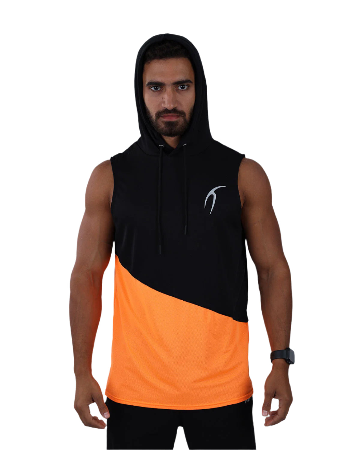 Sleeveless Breathable Orange Hoodie-Atum -77435908