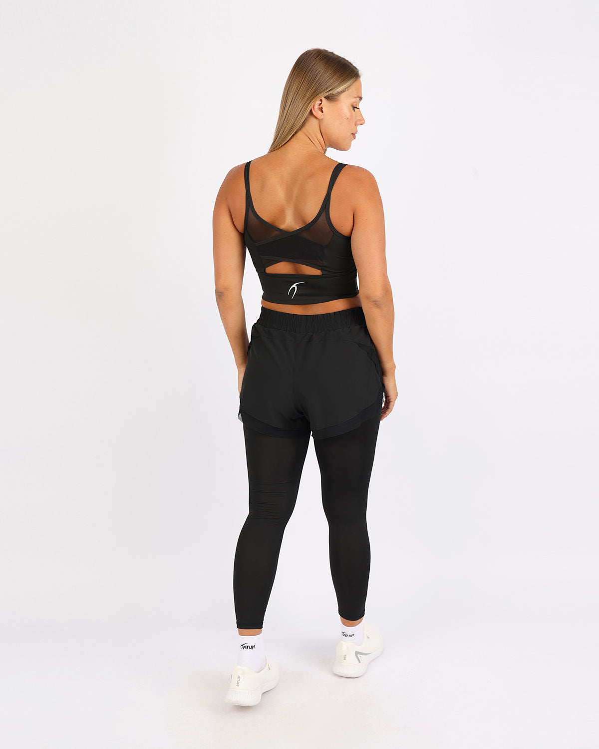 Pocket Wave Skort Black Leggings-Atum -52224135